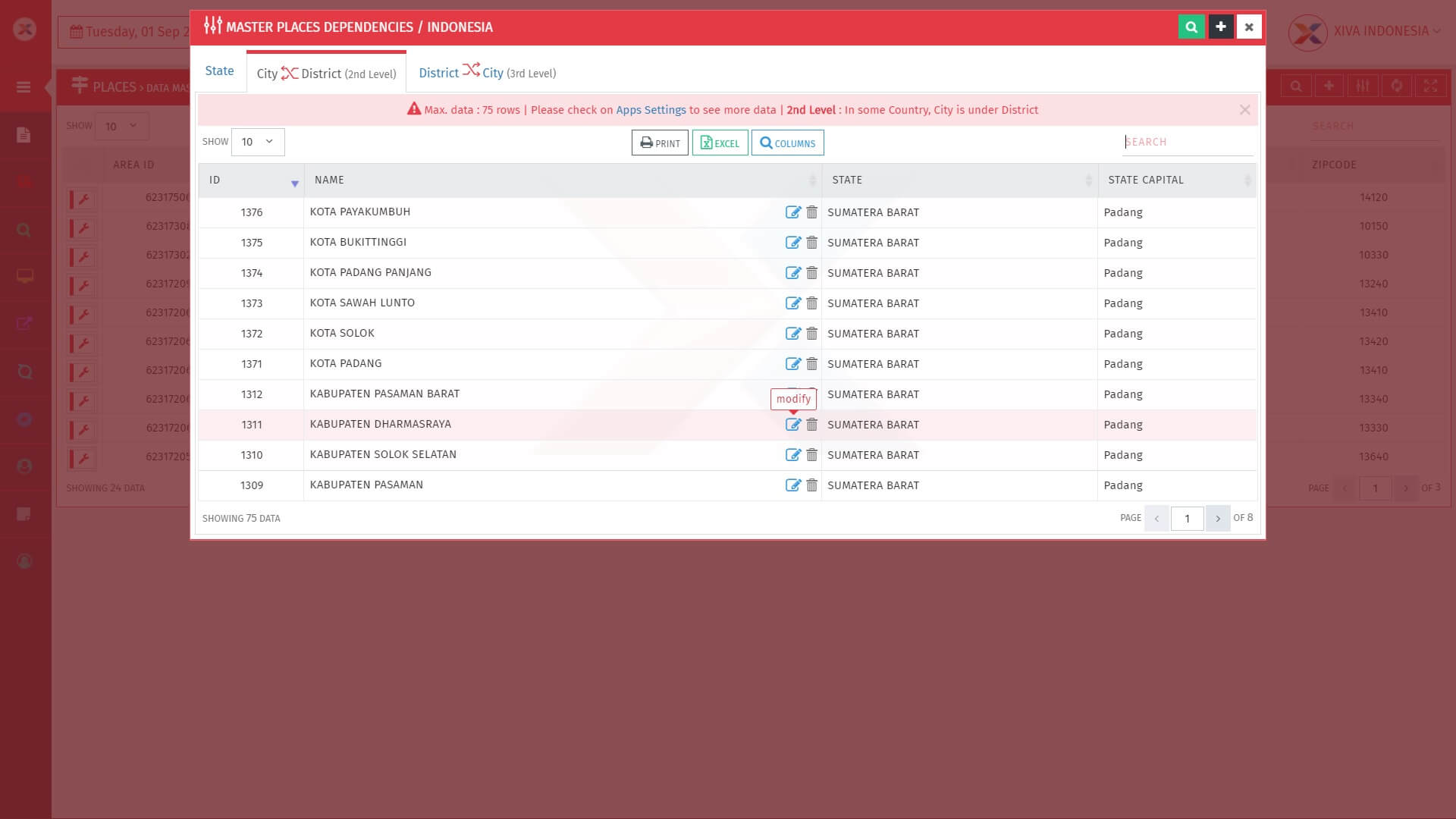 XIVA - PRATINJAU DEPENDENSI MASTER LOCATION